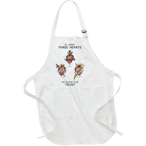 Three Sacred Hearts Of Jesus Mary Joseph Jmj Catholic Full-Length Apron With Pockets