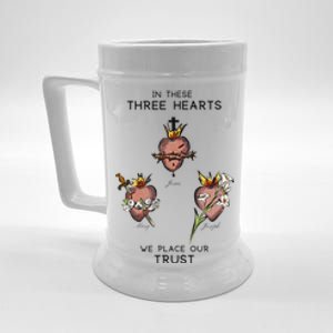 Three Sacred Hearts Of Jesus Mary Joseph Jmj Catholic Beer Stein