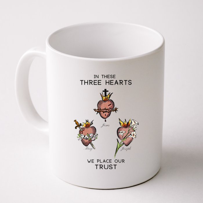 Three Sacred Hearts Of Jesus Mary Joseph Jmj Catholic Coffee Mug