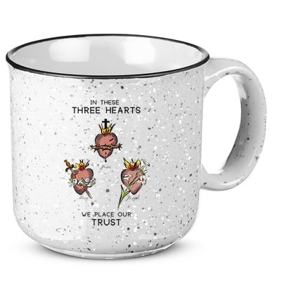 Three Sacred Hearts Of Jesus Mary Joseph Jmj Catholic 15oz Campfire Ceramic Mug