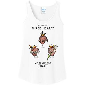 Three Sacred Hearts Of Jesus Mary Joseph Jmj Catholic Ladies Essential Tank