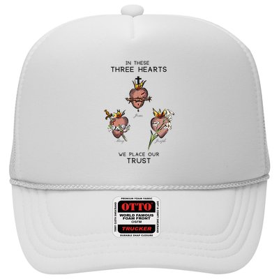 Three Sacred Hearts Of Jesus Mary Joseph Jmj Catholic Trucker Hat