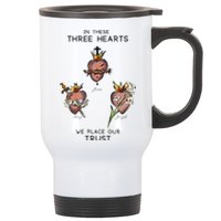 Three Sacred Hearts Of Jesus Mary Joseph Jmj Catholic Stainless Steel Travel Mug