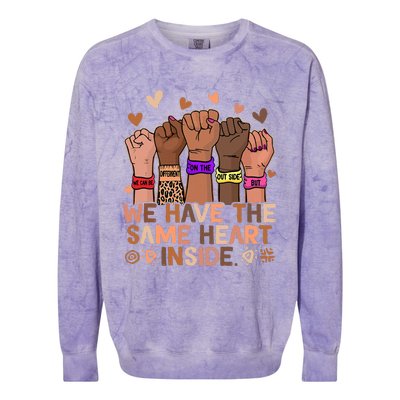 The Same Heart Inside African Hand Black History Month BLM Colorblast Crewneck Sweatshirt