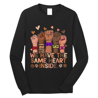 The Same Heart Inside African Hand Black History Month BLM Long Sleeve Shirt