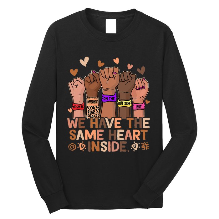 The Same Heart Inside African Hand Black History Month BLM Long Sleeve Shirt