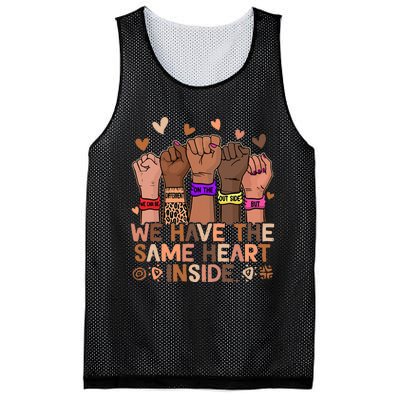 The Same Heart Inside African Hand Black History Month BLM Mesh Reversible Basketball Jersey Tank