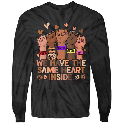 The Same Heart Inside African Hand Black History Month BLM Tie-Dye Long Sleeve Shirt