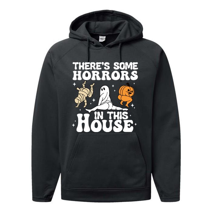 Theres Some Horrors In This House Ghost Pumpkin Halloween Performance Fleece Hoodie