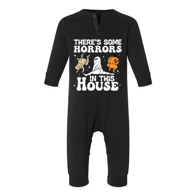 Theres Some Horrors In This House Ghost Pumpkin Halloween Infant Fleece One Piece