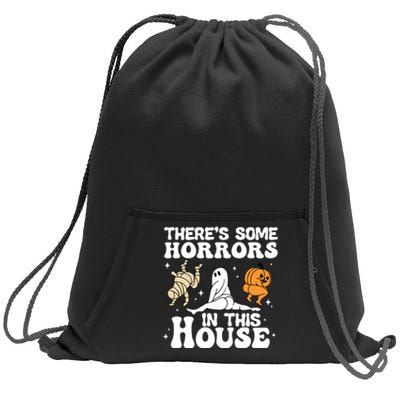 Theres Some Horrors In This House Ghost Pumpkin Halloween Sweatshirt Cinch Pack Bag