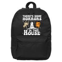 Theres Some Horrors In This House Ghost Pumpkin Halloween 16 in Basic Backpack