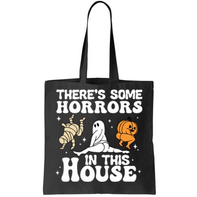 Theres Some Horrors In This House Ghost Pumpkin Halloween Tote Bag