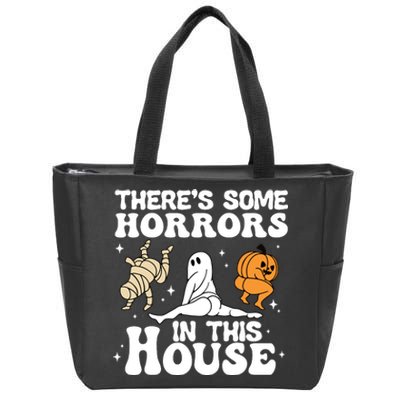 Theres Some Horrors In This House Ghost Pumpkin Halloween Zip Tote Bag