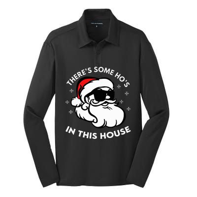 There's Some Ho's In This House Silk Touch Performance Long Sleeve Polo