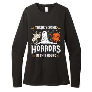 Theres Some Horrors In This House Ghost Pumpkin Halloween Womens CVC Long Sleeve Shirt