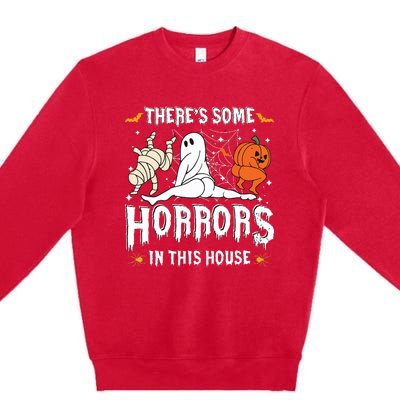 Theres Some Horrors In This House Ghost Pumpkin Halloween Premium Crewneck Sweatshirt