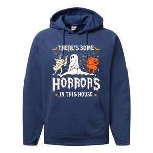 Theres Some Horrors In This House Ghost Pumpkin Halloween Performance Fleece Hoodie