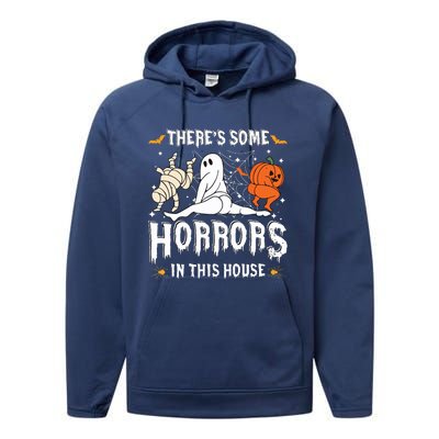 Theres Some Horrors In This House Ghost Pumpkin Halloween Performance Fleece Hoodie