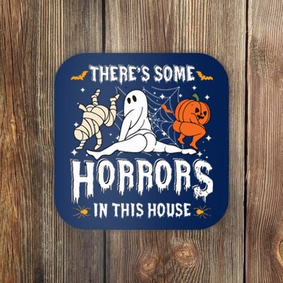 Theres Some Horrors In This House Ghost Pumpkin Halloween Coaster