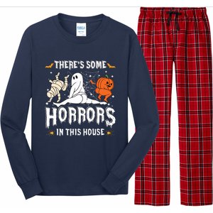 Theres Some Horrors In This House Ghost Pumpkin Halloween Long Sleeve Pajama Set