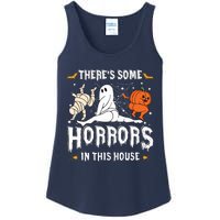 Theres Some Horrors In This House Ghost Pumpkin Halloween Ladies Essential Tank