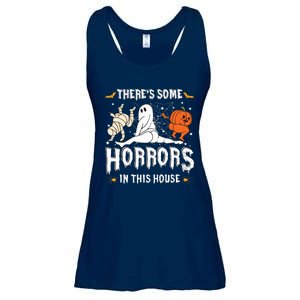 Theres Some Horrors In This House Ghost Pumpkin Halloween Ladies Essential Flowy Tank