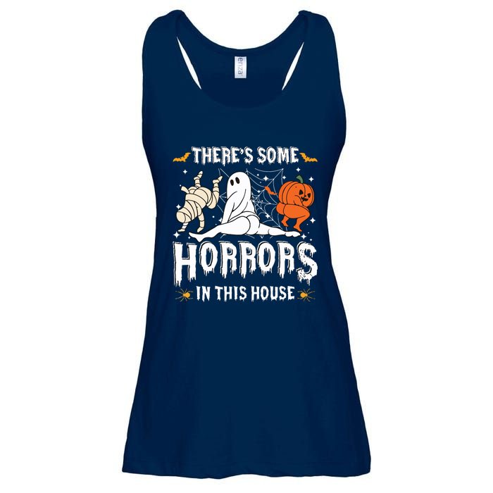 Theres Some Horrors In This House Ghost Pumpkin Halloween Ladies Essential Flowy Tank