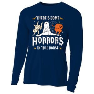 Theres Some Horrors In This House Ghost Pumpkin Halloween Cooling Performance Long Sleeve Crew