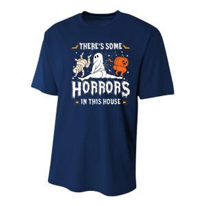 Theres Some Horrors In This House Ghost Pumpkin Halloween Youth Performance Sprint T-Shirt