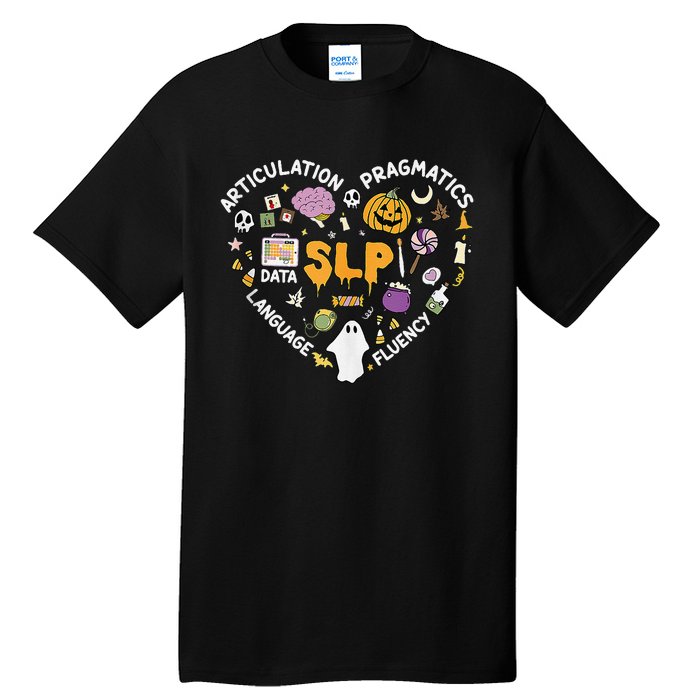 Therapy Slp Halloween Everyone Communicate Differently Spook Tall T-Shirt