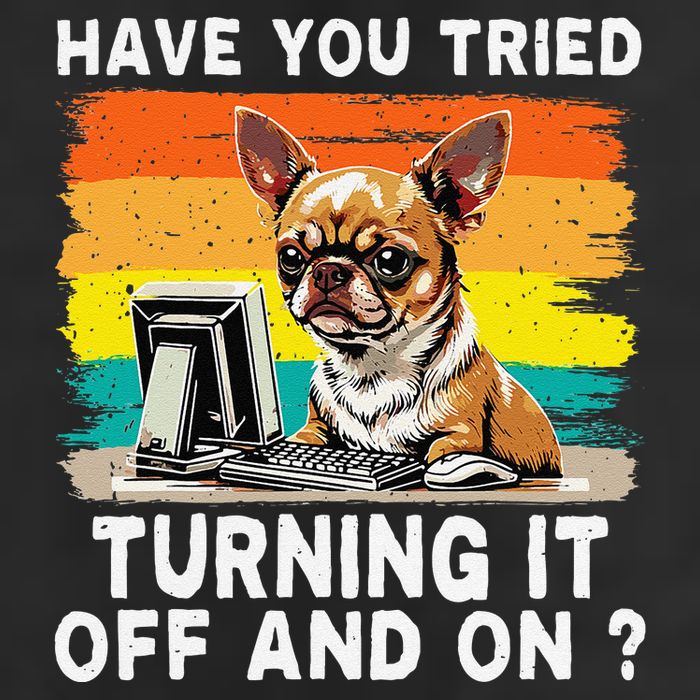 Tech Support Humor I Dog Tech Engineer I Computer It Guy 7 Panel Mesh Trucker Snapback Hat