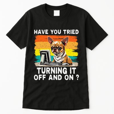 Tech Support Humor I Dog Tech Engineer I Computer It Guy Tall T-Shirt