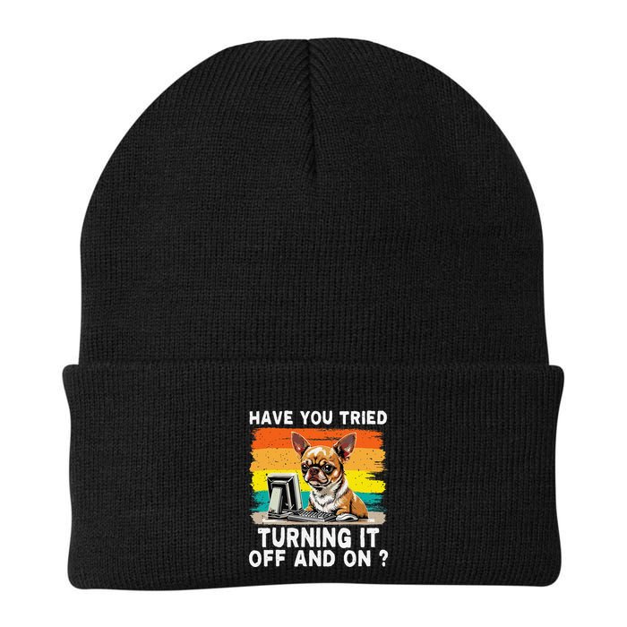 Tech Support Humor I Dog Tech Engineer I Computer It Guy Knit Cap Winter Beanie