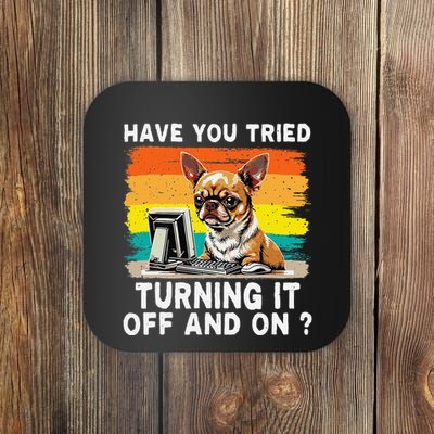 Tech Support Humor I Dog Tech Engineer I Computer It Guy Coaster