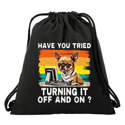 Tech Support Humor I Dog Tech Engineer I Computer It Guy Drawstring Bag