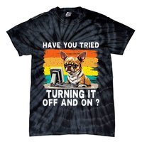 Tech Support Humor I Dog Tech Engineer I Computer It Guy Tie-Dye T-Shirt