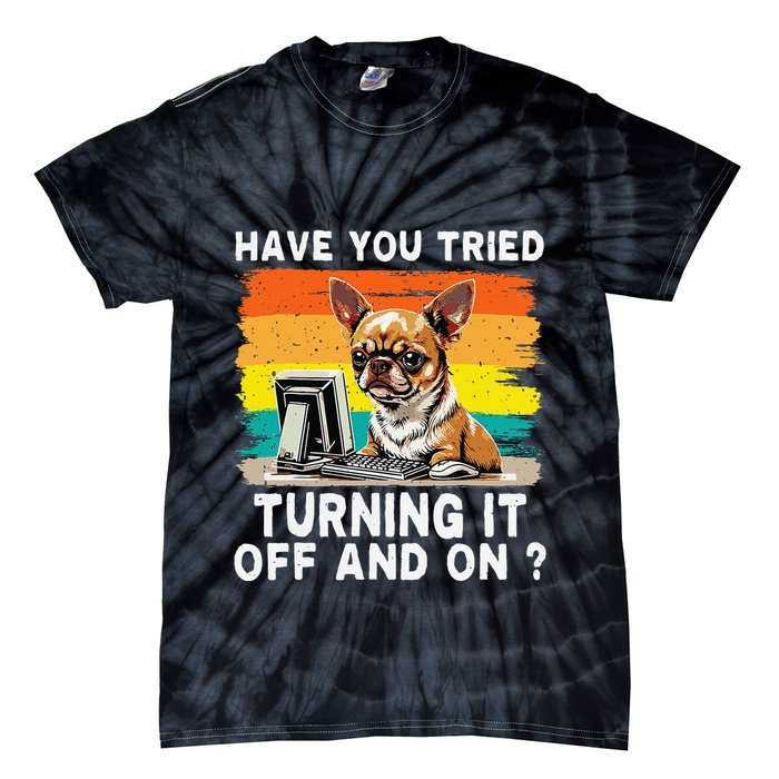 Tech Support Humor I Dog Tech Engineer I Computer It Guy Tie-Dye T-Shirt
