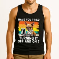 Tech Support Humor I Dog Tech Engineer I Computer It Guy Tank Top