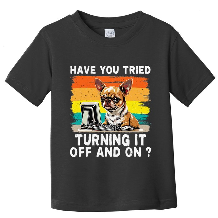 Tech Support Humor I Dog Tech Engineer I Computer It Guy Toddler T-Shirt