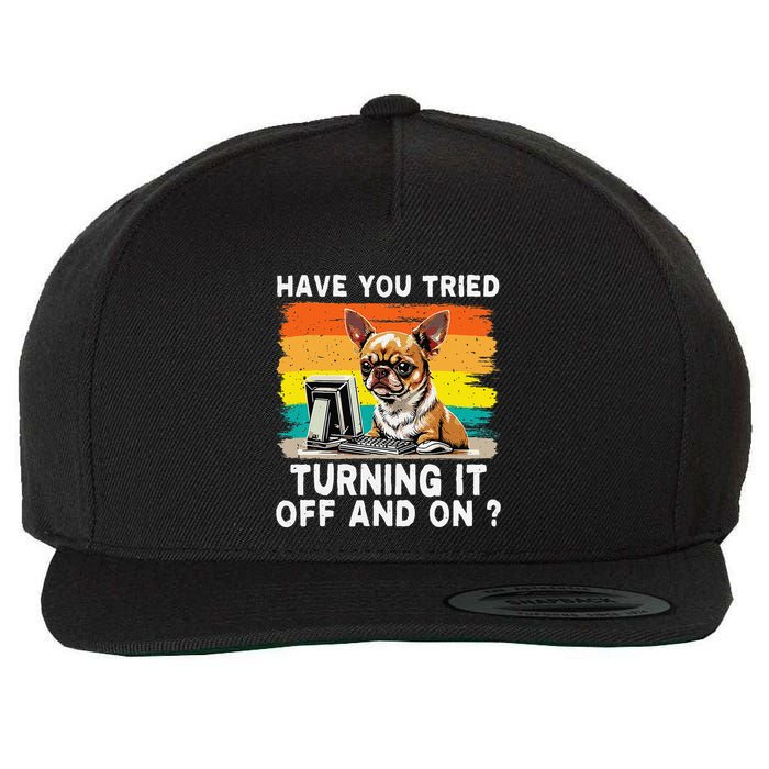 Tech Support Humor I Dog Tech Engineer I Computer It Guy Wool Snapback Cap