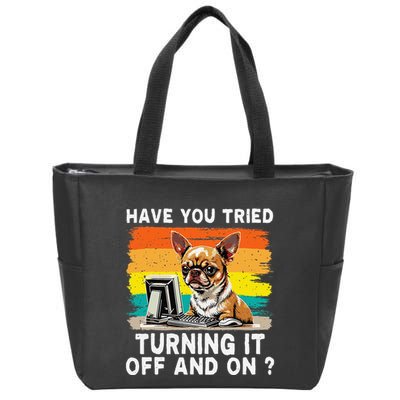 Tech Support Humor I Dog Tech Engineer I Computer It Guy Zip Tote Bag