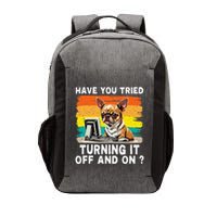Tech Support Humor I Dog Tech Engineer I Computer It Guy Vector Backpack