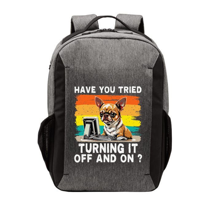 Tech Support Humor I Dog Tech Engineer I Computer It Guy Vector Backpack