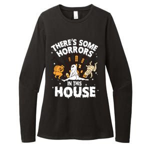 Theres Some Horrors In This House Ghost Halloween Funny Womens CVC Long Sleeve Shirt