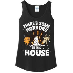 Theres Some Horrors In This House Ghost Halloween Funny Ladies Essential Tank