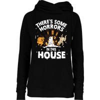 Theres Some Horrors In This House Ghost Halloween Funny Womens Funnel Neck Pullover Hood