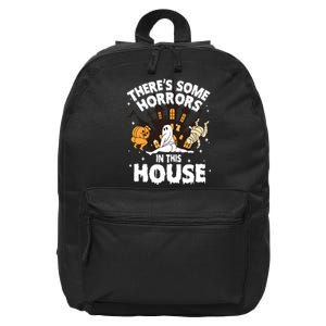 Theres Some Horrors In This House Ghost Halloween Funny 16 in Basic Backpack