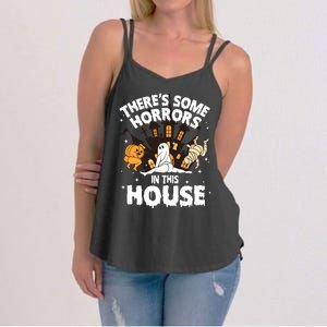 Theres Some Horrors In This House Ghost Halloween Funny Women's Strappy Tank