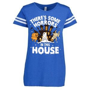 Theres Some Horrors In This House Ghost Halloween Funny Enza Ladies Jersey Football T-Shirt